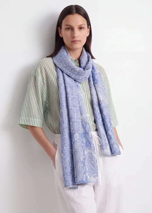 Nilaab Jacquard Merino Silk Scarf