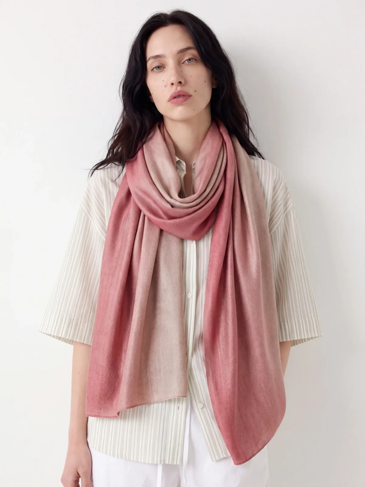 Reversible Gulefam Merino Silk Scarf