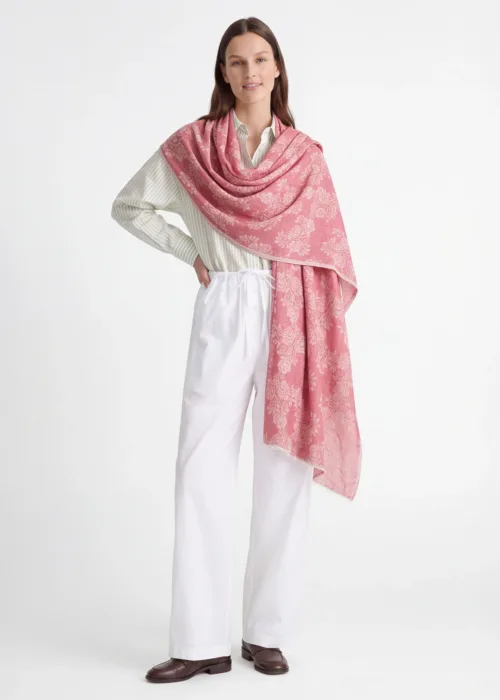 Surkhposh Jacquard Merino Silk Scarf