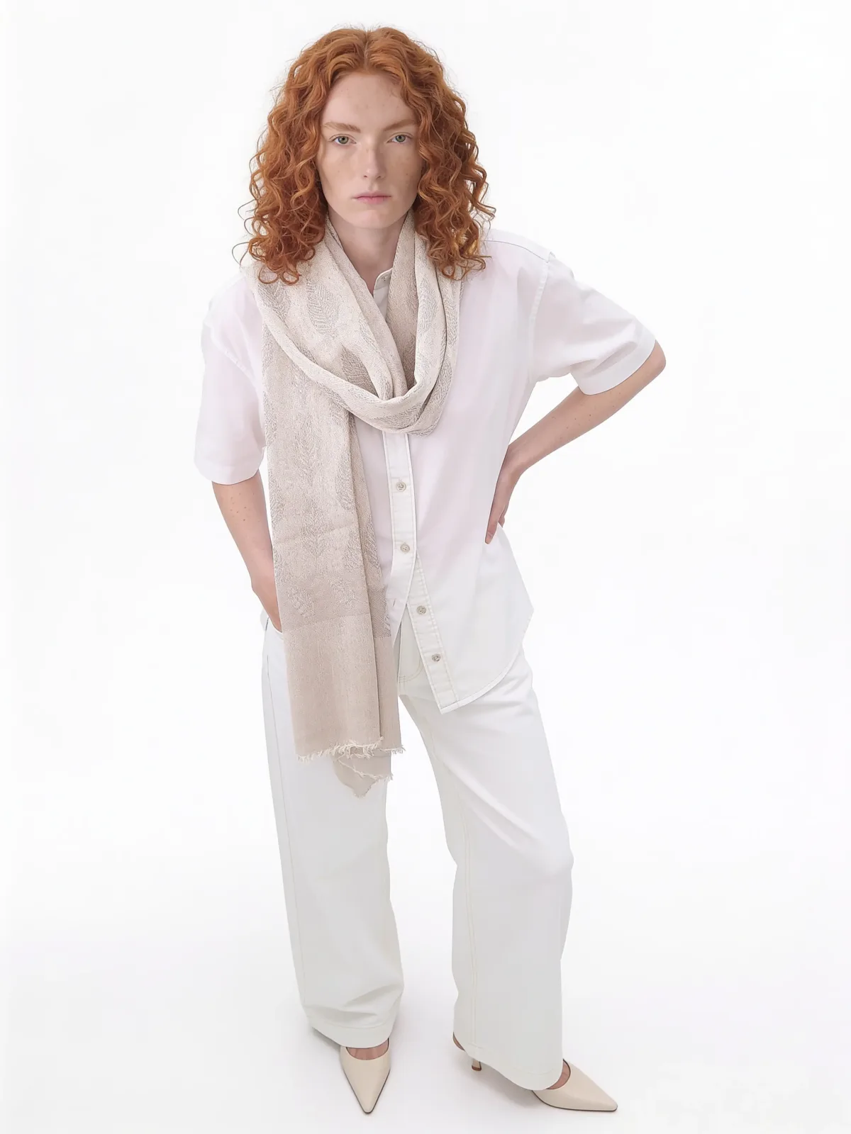 Mehtaab Jacquard Merino Silk Scarf