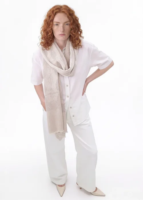 Mehtaab Jacquard Merino Silk Scarf
