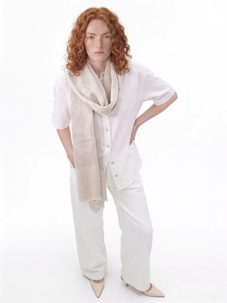 Mehtaab Jacquard Merino Silk Scarf