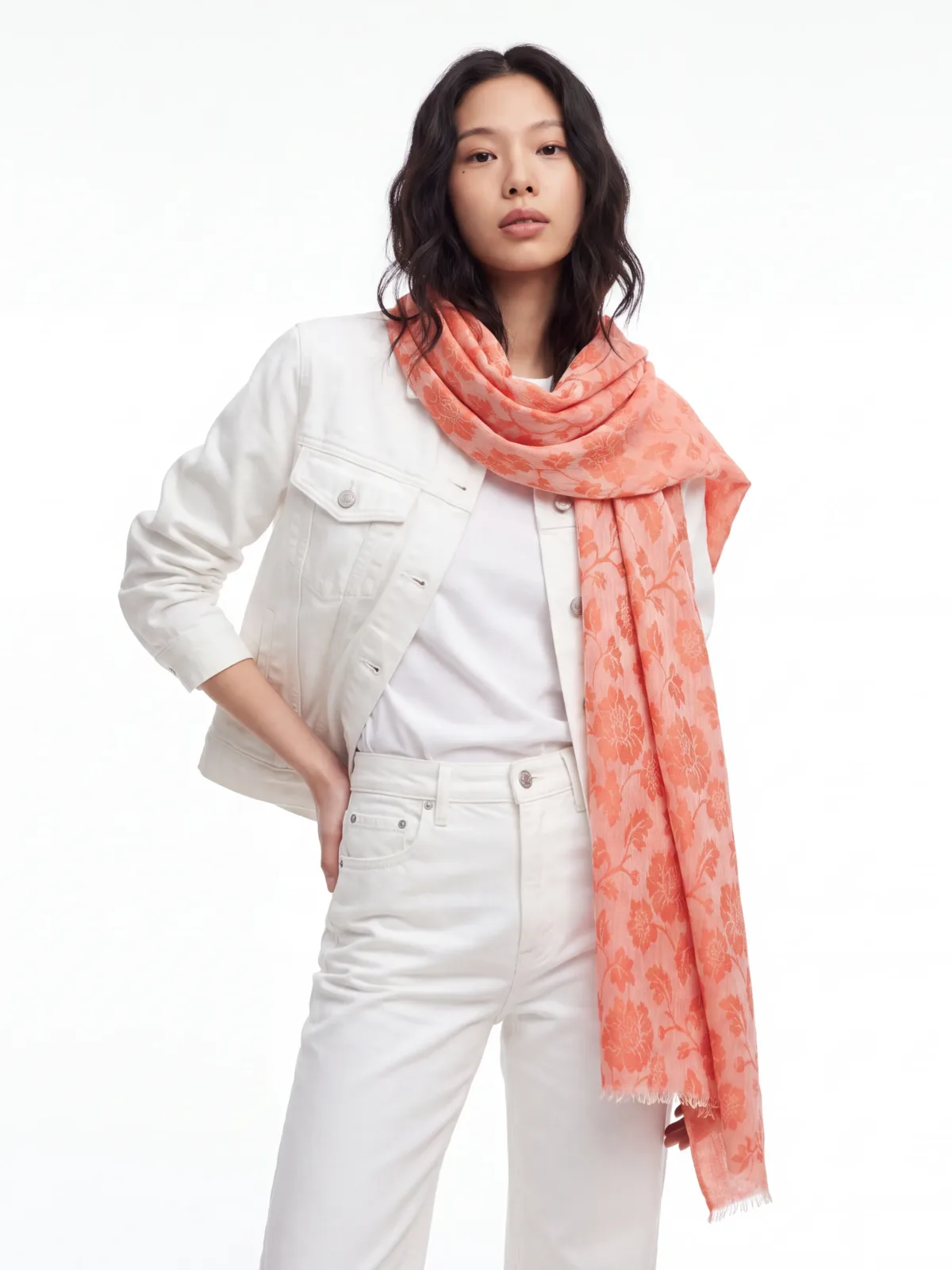 Sang-e-Marjaan Jacquard Merino Silk Scarf