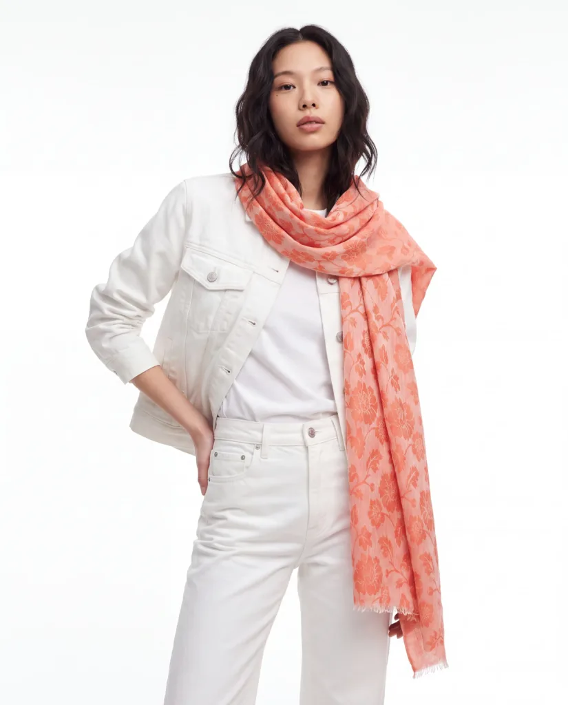 Sang-e-Marjaan Jacquard Merino Silk Scarf