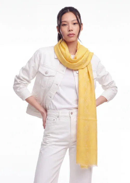 Zard-e-Gul Jacquard Merino Silk Scarf