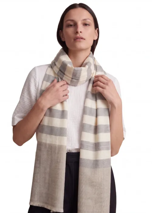 Wudur Sheen Striped Merino Silk Scarf