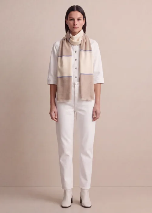 Neel Sheen Striped Merino Silk Scarf