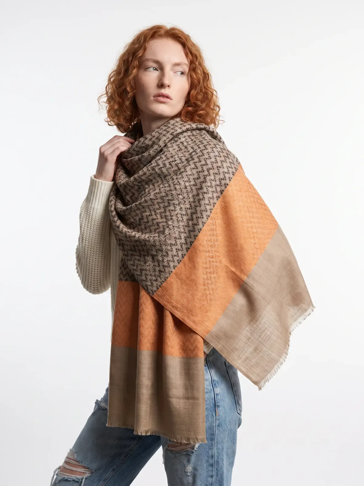 Autumn Chevron Pashmina Kani Scarf