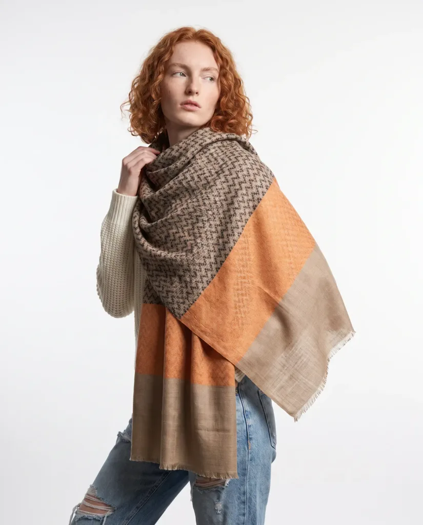 Autumn Chevron Pashmina Kani Scarf