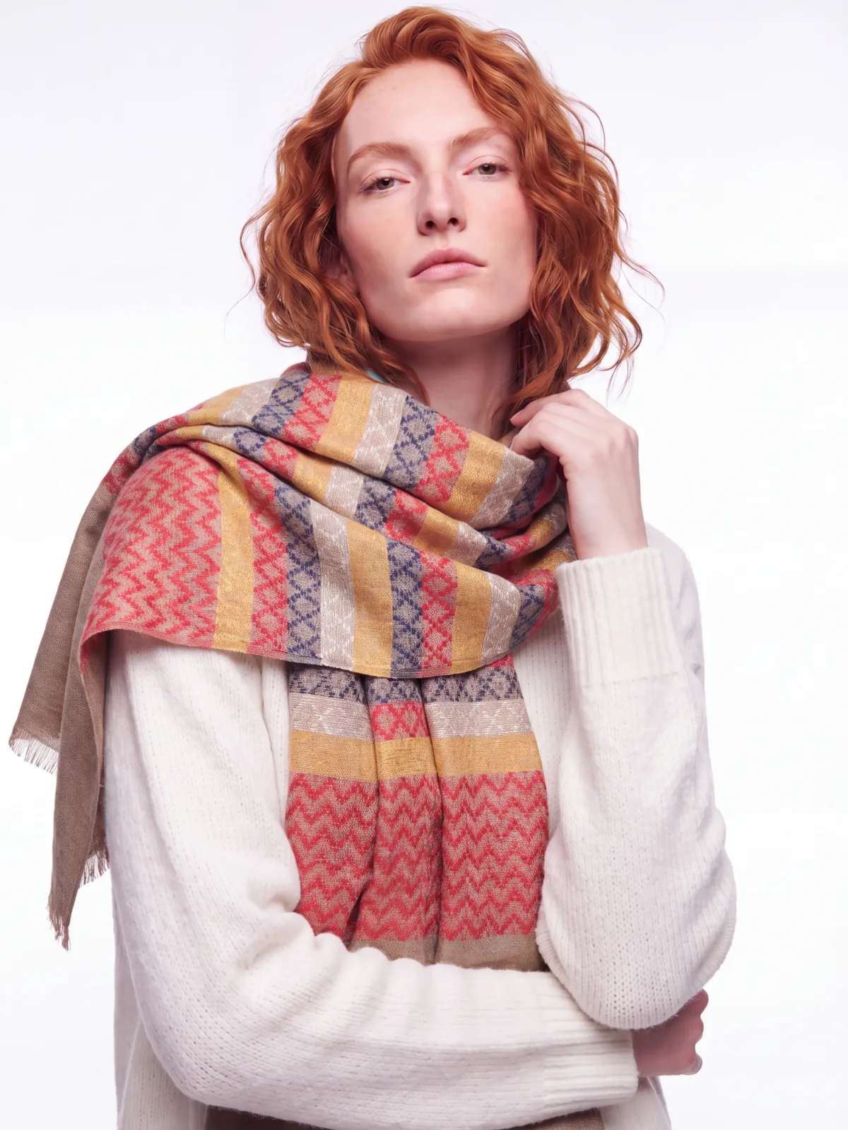 Carnival Stripe Pashmina Kani Scarf