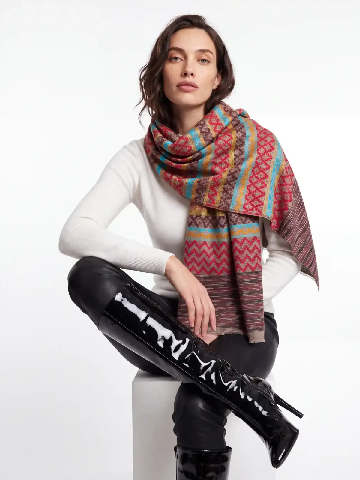 Ruby Caravan Pashmina Kani Shawl