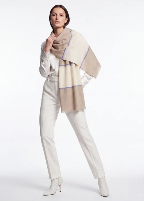 Neel Sheen Striped Merino Silk Scarf