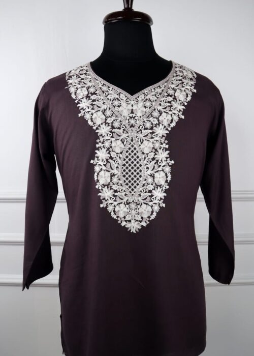 Doiun Dael Cotton Kurti with Aari Embroidery