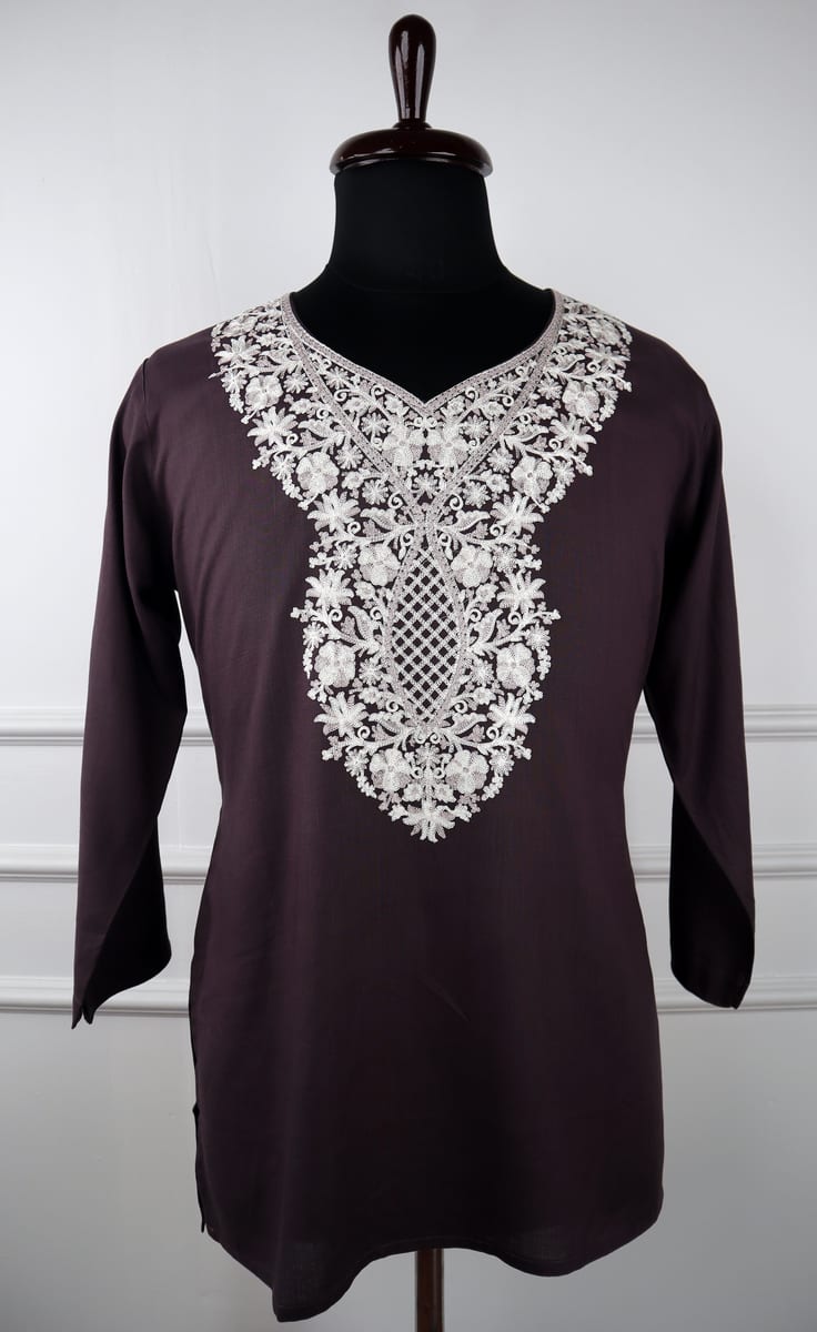 Doiun Dael Cotton Kurti with Aari Embroidery