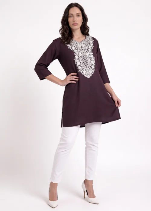 Doiun Dael Cotton Kurti with Aari Embroidery