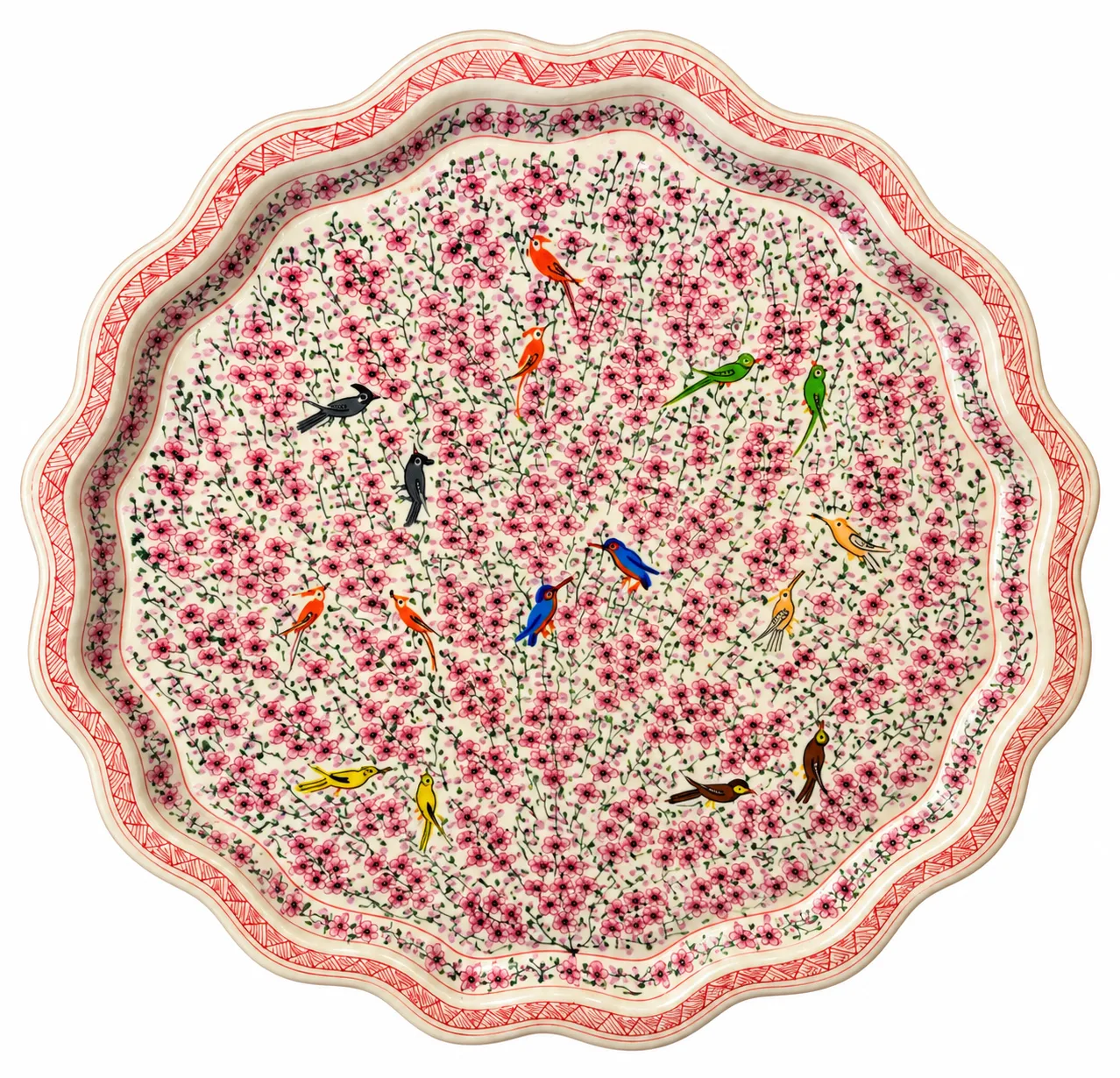 Orange Rose Medallion Kashmiri Papier-Mâché Trinket Box 3×4″