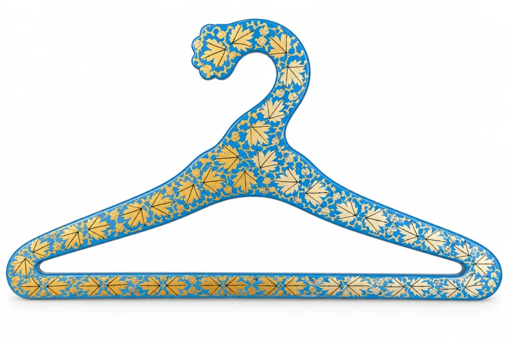 Sky Blue and Gold Kashmiri Papier-Mâché Hanger
