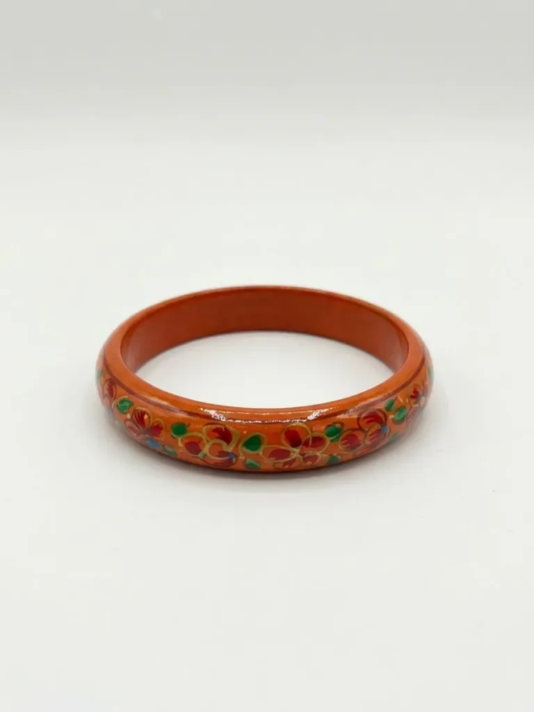Rust Orange Kashmiri Papier-Mâché Bangle