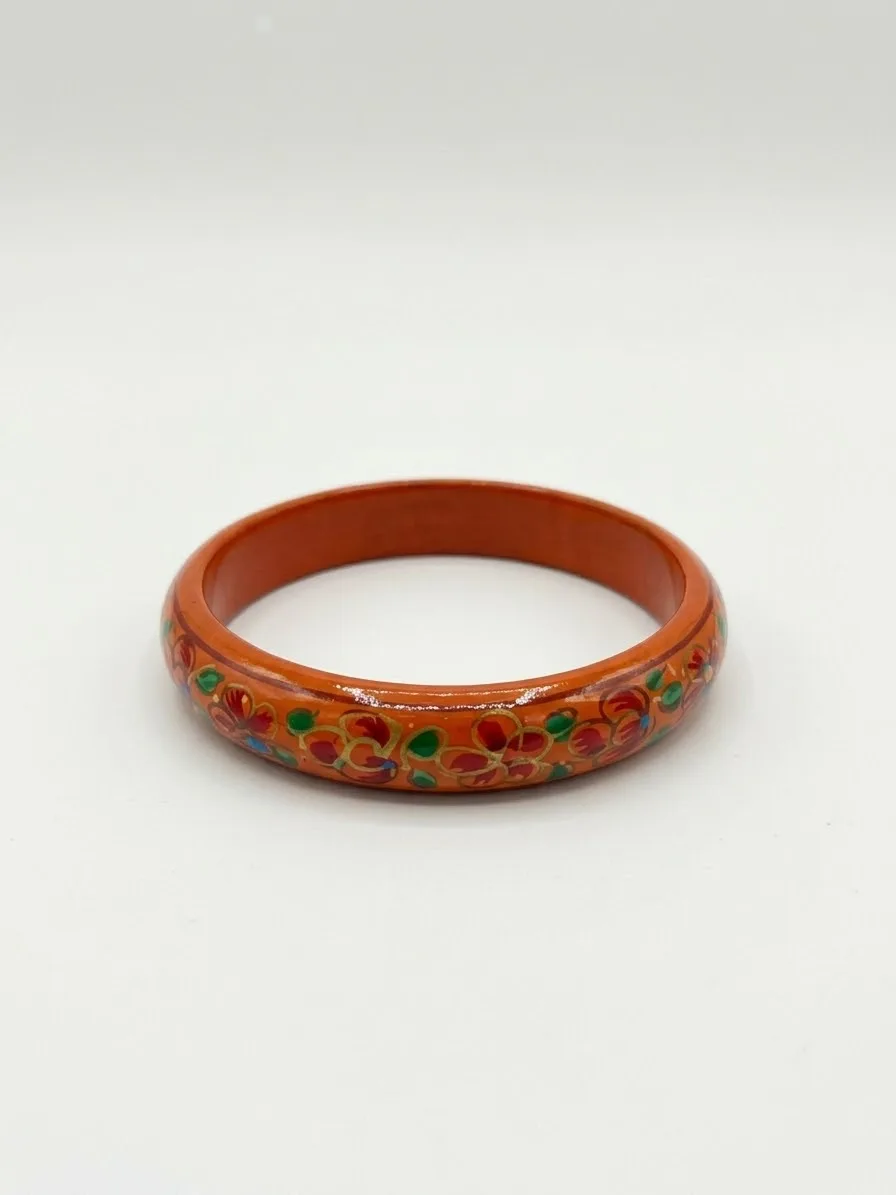 Rust Orange Kashmiri Papier-Mâché Bangle