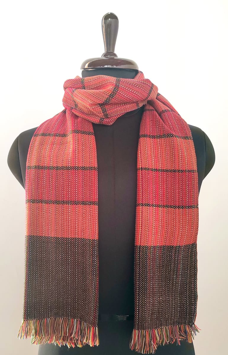 Naseem Acro Wool Muffler in Warm Earth Tones