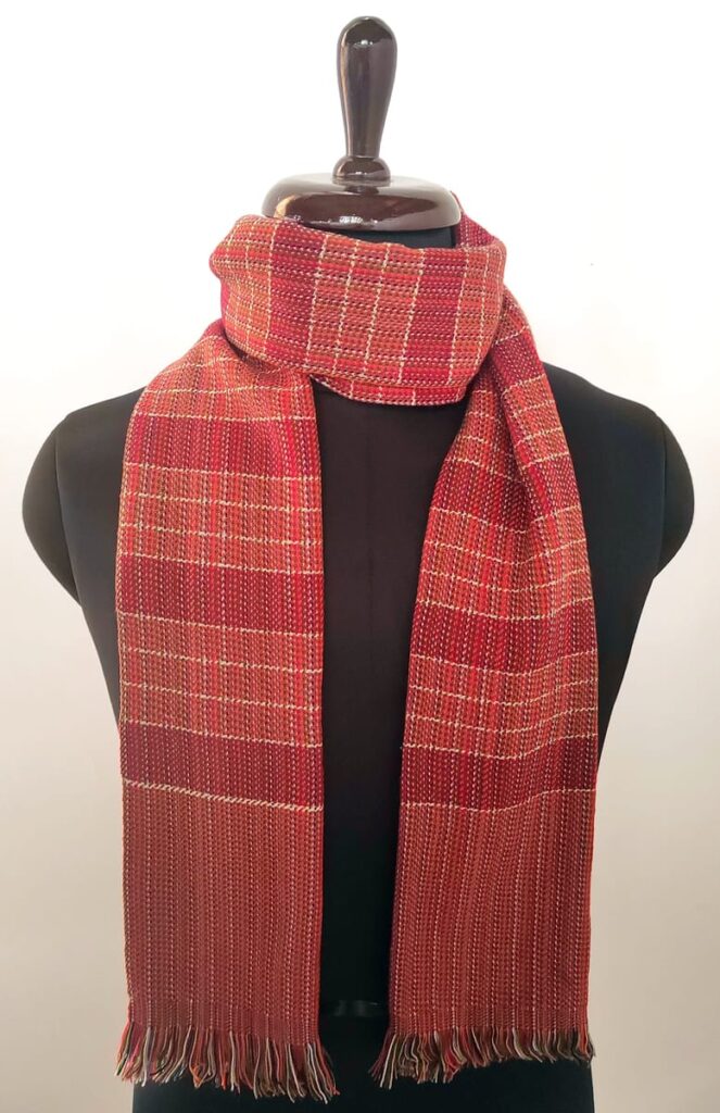 Khayaal Kashmiri Acro Wool Muffler in Red Checks