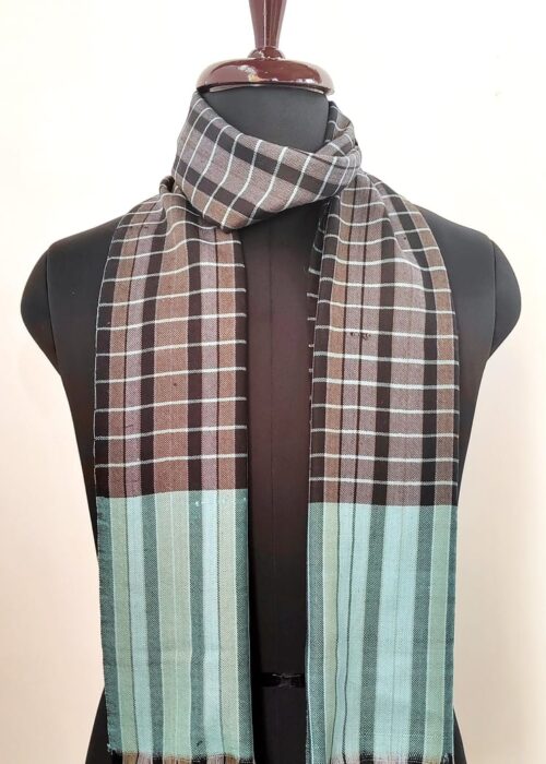 Bahar Dilbar Merino Wool Scarf in Muted Earth Tones