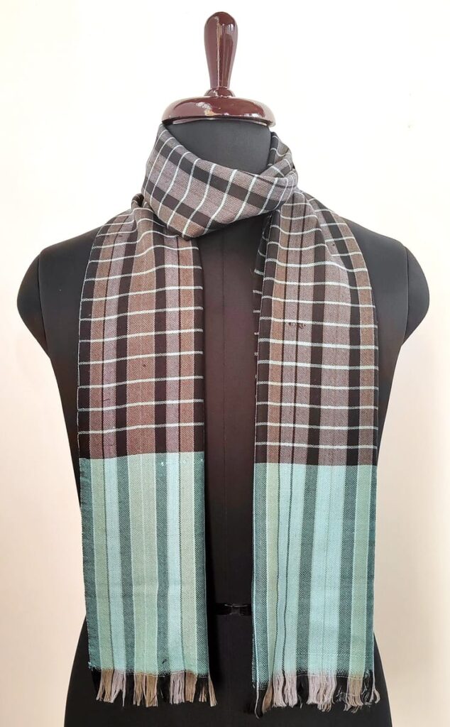 Bahar Dilbar Merino Wool Scarf in Muted Earth Tones