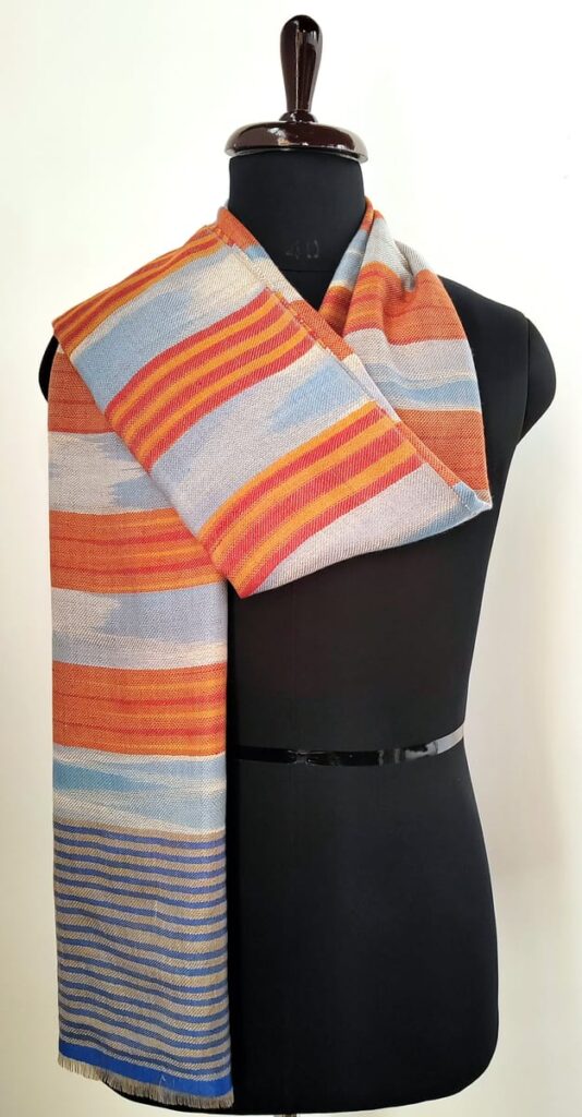 Nilofer Roshni Pure Wool Scarf in Warm Earth Tones