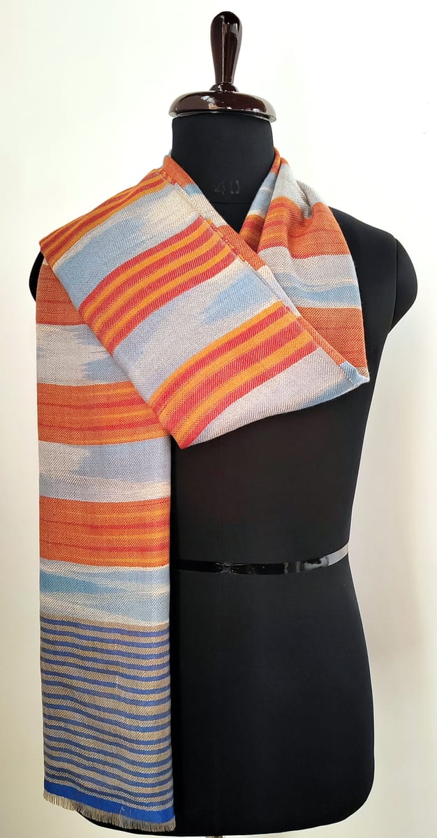 Nilofer Roshni Pure Wool Scarf in Warm Earth Tones