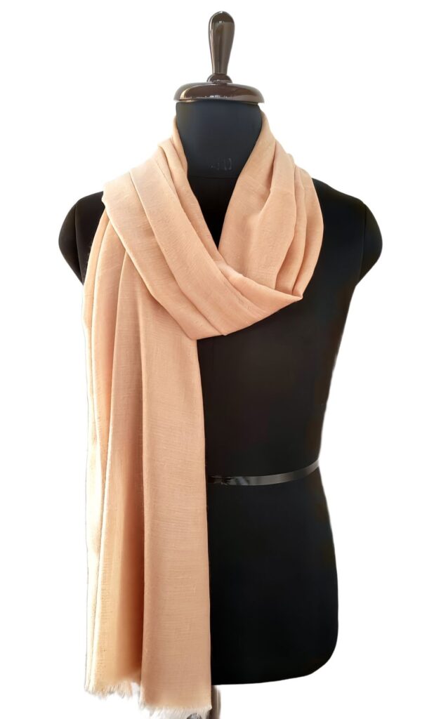 Peach Kashmiri Pashmina Shawl in Warm Earth Tones